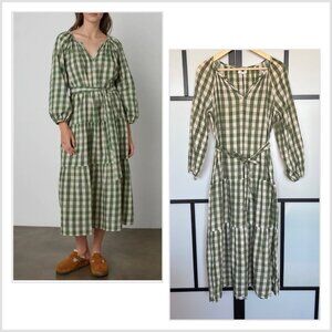 Velvet By Graham & Spencer Prairie Gingham Midi Dress Womens M Cottagecore Lagom